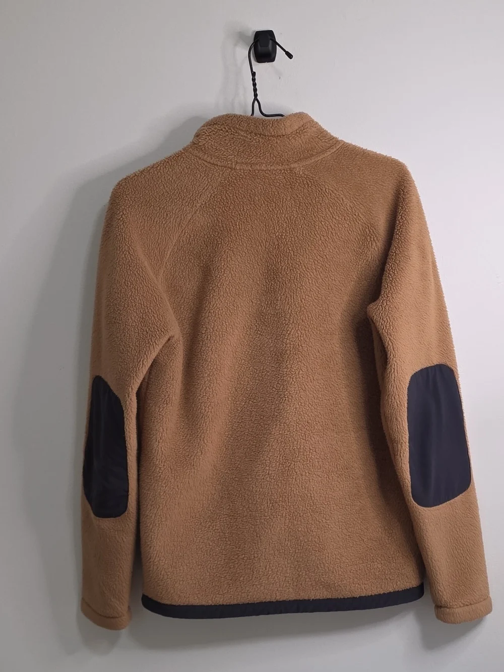North Face Men's Brown/Navy Full Zip Jacket with Pockets and a Stand-Up Collar S